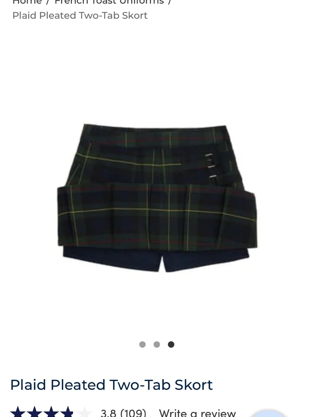 French Toast Plaid Kilt Scooter Skirt Girls 16 Women’s XXS XS Preppy Academia